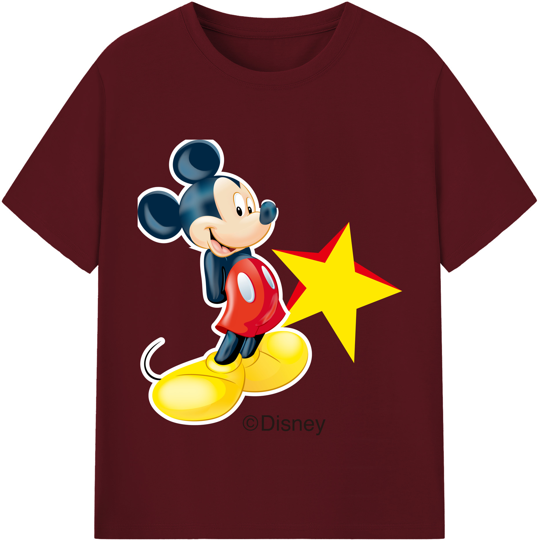 （画像用） ミッキーマウス Mickey Mouse 綿100％半袖Tシャツ（フロントプリント）